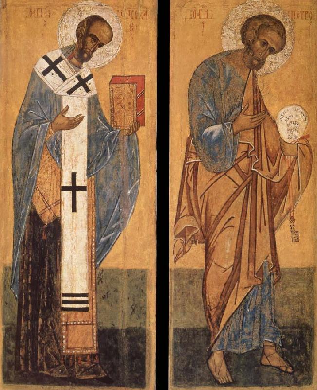 unknow artist Saint Peter and Saint Nicholas Sweden oil painting art